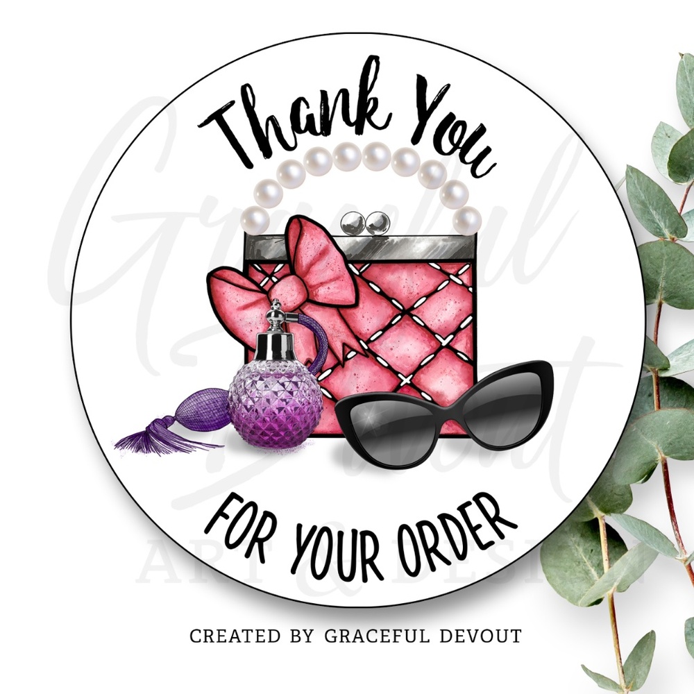 Thank You For Your Order - 2" (inches) Round  (96ct.) Stickers